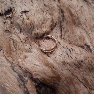 Fake/Faux Nose Lip Ring Double Cuff in Gold